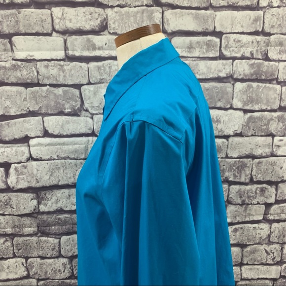 Jones New York Turquoise Button Down Blouse - Picture 4 of 9